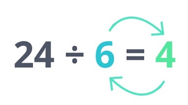 Swap divisor and quotient 24 divided by 6 equals 4.