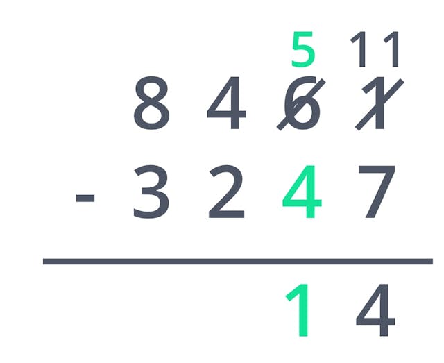 Tens column subtraction