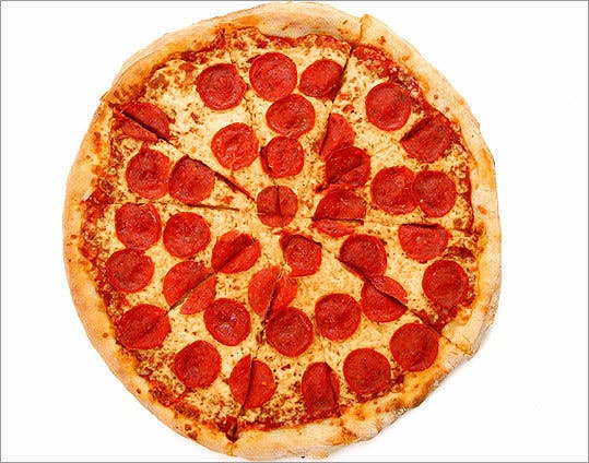 A pepperoni pizza.