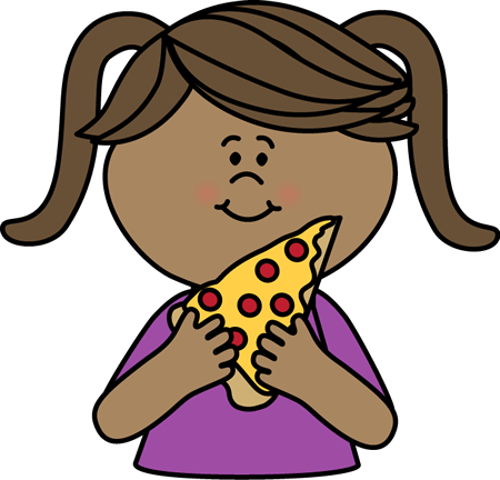 Girl eating pizza