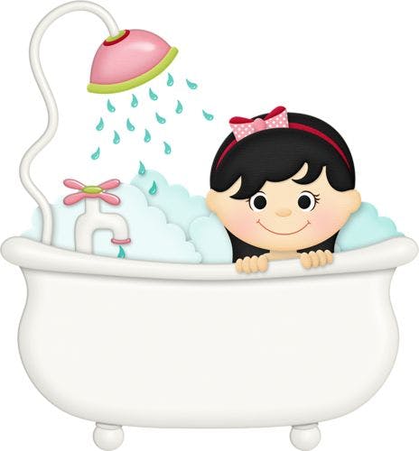 Girl taking a bath