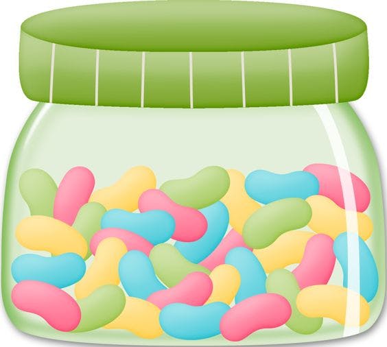 Jelly beans in a jar