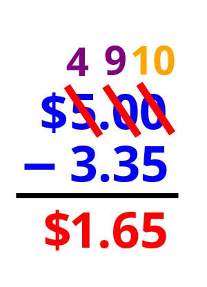 subtracting money