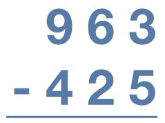 963 - 425 = ?