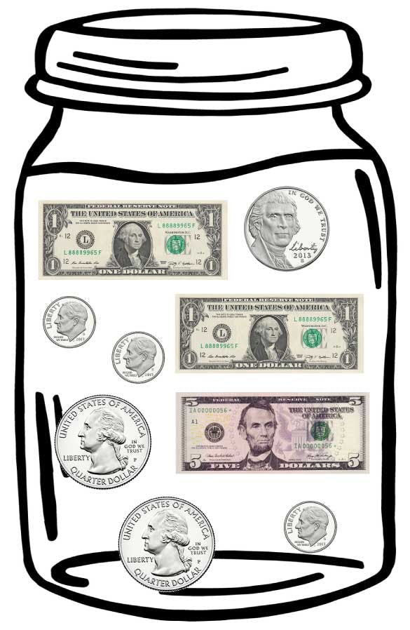 jar with money in it