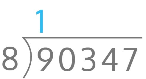 90347 ÷ 8 = ?