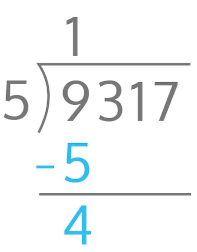 9317 ÷ 5 = ?