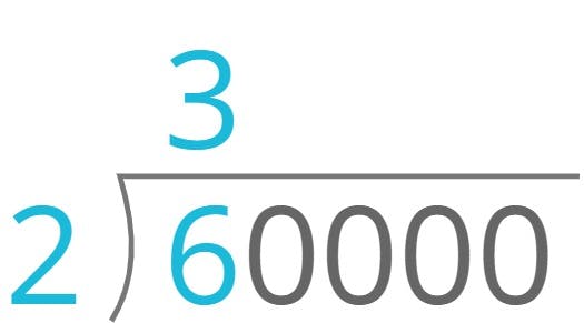 60000 ÷ 2 = ?