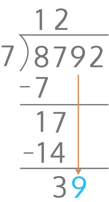 8792 ÷ 7 = ?