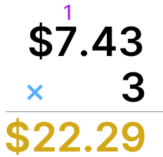 $7.43 x 3 = $22.29