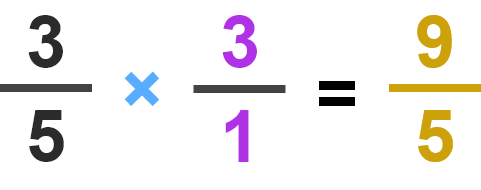 3/5 x 3/1 = 9/5