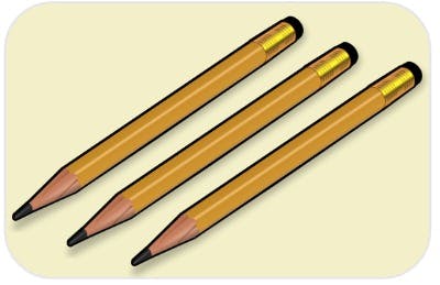 3 pencils