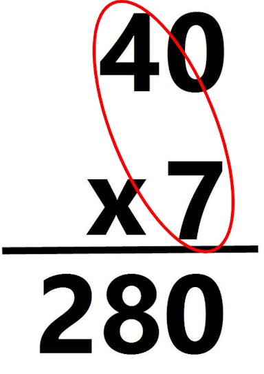 40 x 7 = 280