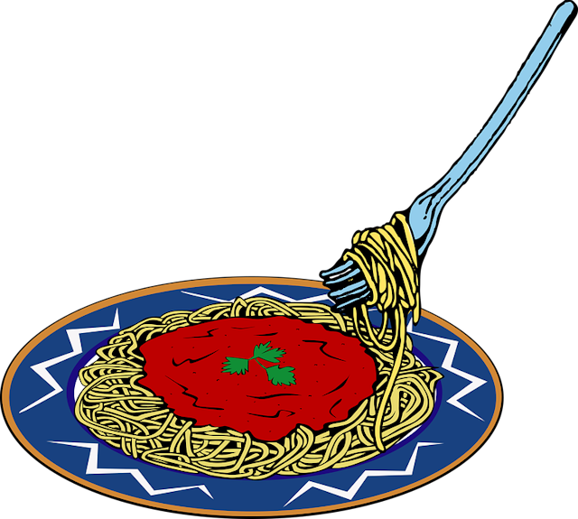 A plate of spaghetti.