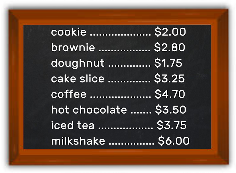 price list