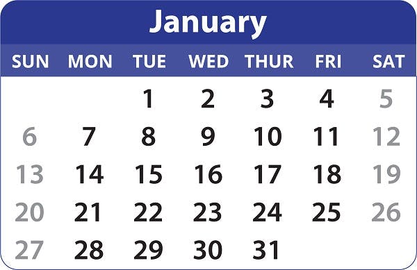 January calendar