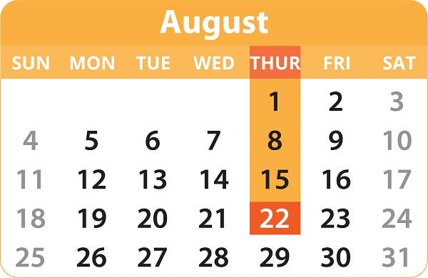 August calendar