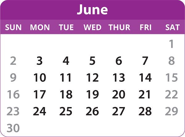 June calendar