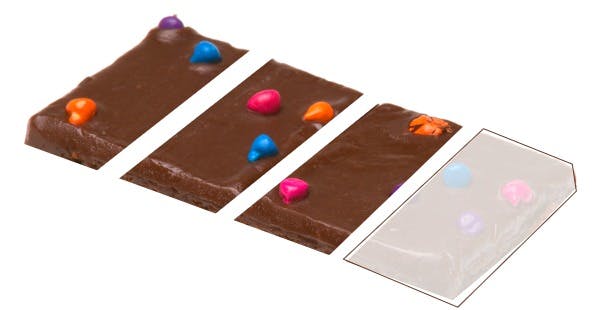 candy bar cut into 4