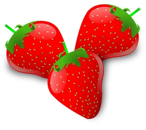 Three strawberries