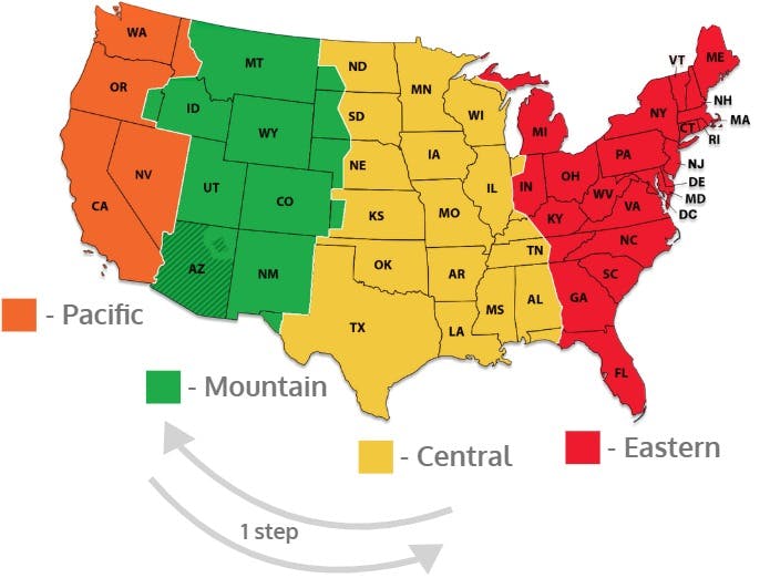 time zone map